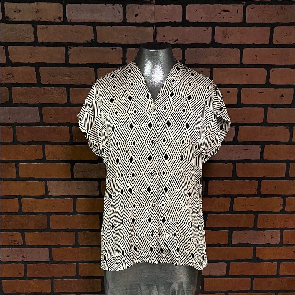 Geometric Silk  Women's Blouse
